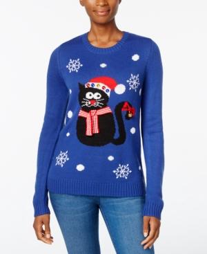 Karen Scott Cat Holiday Sweater, Only At Macy's