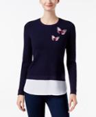 Inc International Concepts Layered-look Butterfly Sweater, Only At Macy's