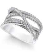 Giani Bernini Cubic Zirconia Crisscross Ring In Sterling Silver, Only At Macy's