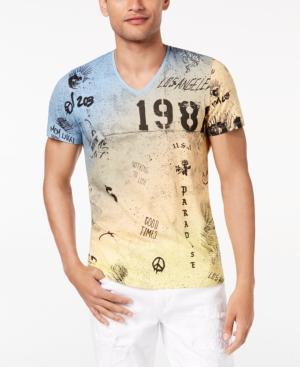 Guess Men's Graffiti-print V-neck T-shirt