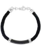 Effy Men's Leather Bracelet In Sterling Silver