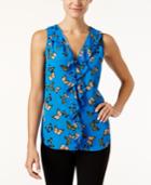 Inc International Concepts Butterfly-print Ruffled Top, Only At Macy's