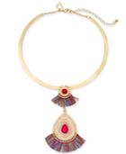 Thalia Sodi Gold-tone Stone, Bead & Fringe Lariat Collar Necklace, 18 + 3 Extender, Created For Macy's