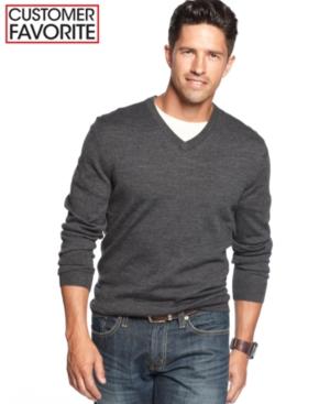 Club Room Big And Tall Merino Blend V-neck Sweater