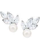 Swarovski Silver-tone Crystal & Imitation Pearl Drop Earrings