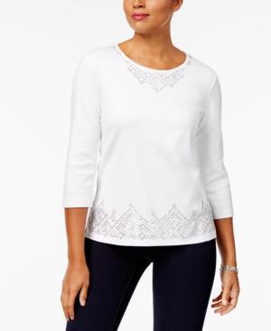 Alfred Dunner Royal Jewels Printed Embellished Top