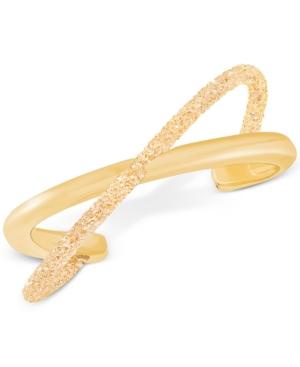 Swarovski Gold-tone Pvd Crystal Dust Crossed Cuff Bracelet