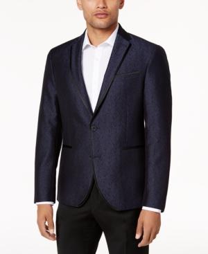 Kenneth Cole Reaction Men's Slim-fit Navy Shine Dinner Jacket