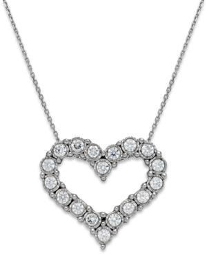 Trumiracle Diamond Heart Pendant In 10k White Gold (1/2 Ct. T.w.)