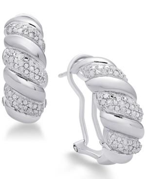 Diamond San Marco Hoop Earrings (1/4 Ct. T.w.) In Sterling Silver, 18k Gold-plated Sterling Silver Or 18k Rose Gold-plated Sterling Silver