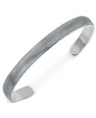 Esquire Men's Jewelry Ridged Cuff Bracelet In Sterling Silver
