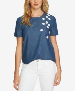 Cece Cotton Applique Top