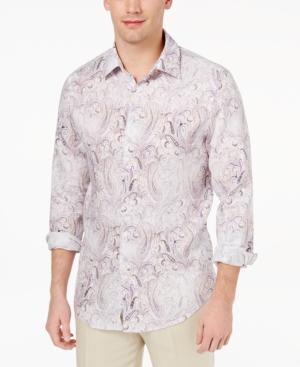 Tasso Elba Men's Faded Paisley Linen Shirt, Created For Macy's