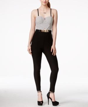 Material Girl Juniors' Striped Sweetheart Jumpsuit, Only At Macy's