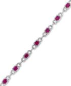 Effy Final Call Ruby (6 Ct. T.w.) And Diamond (1-1/3 Ct. T.w.) Bracelet In 14k White Gold