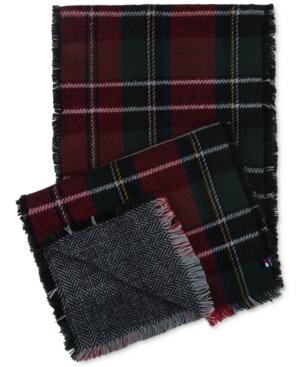 Tommy Hilfiger Men's Tartan Plaid Herringbone Scarf