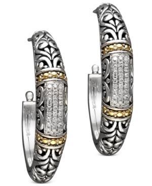 Balissima By Effy Diamond Hoop Earrings (1/4 Ct. T.w.) In 18k Gold And Sterling Silver