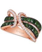 Le Vian Exotics Gladiator Green And White Diamond Ring (1 1/4 Ct. T.w.) In 14k Rose Gold