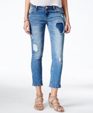 Hot Kiss Juniors' Ripped Cropped Skinny Jeans