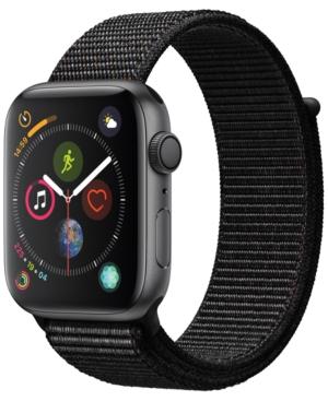 Apple Watch Series 4 Gps, 44mm Space Gray Aluminum Case With Black Sport Loop