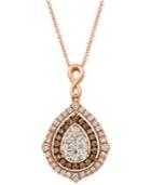 Le Vian Two-color Diamond Fancy 18 Pendant Necklace (1-5/8 Ct. T.w.) In 14k Rose Gold
