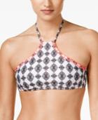 Becca Belly Dancer High-neck Printed Cropped Bikini Top Women's Swimsuit