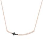 Swarovski Two-tone Clear & Gray Crystal Cross Necklace
