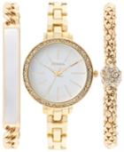 Style & Co. Women's Gold-tone Bracelet Watch & Bracelets Set 32mm Sy041gf, Only At Macy's