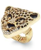 Thalia Sodi Black Crystal Jaguar Stretch Ring, Created For Macy's