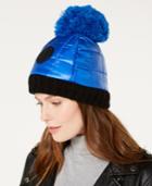 Dkny Logo Patch Quilted Puffer Beanie, Created For Macy's