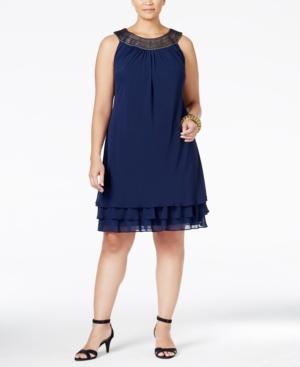 Sl Fashions Plus Size Embellished Shift Dress