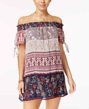 Speechless Juniors' Off-the-shoulder Shift Dress