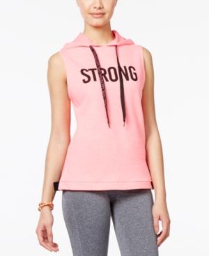 Material Girl Active Juniors' Hooded Strong Graphic Vest, Only At Macy's