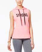 Material Girl Active Juniors' Hooded Strong Graphic Vest, Only At Macy's