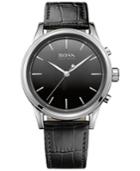 Boss Men's Smart Classic Black Leather Strap Smart Watch 44mm 1513450