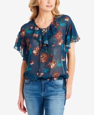 Jessica Simpson Amanda Sheer Ruffled Top