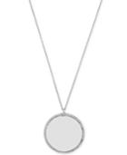Vince Camuto Silver-tone Round Glass Disc Pendant Necklace
