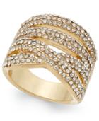 Inc International Concepts Gold-tone Multi-layer Pave Ring, Only At Macy's