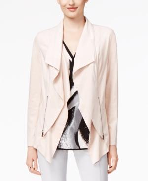Alfani Petite Faux-suede Open-front Jacket, Only At Macy's