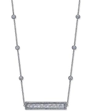 Joan Boyce Cubic Zirconia Bar Pendant Necklace
