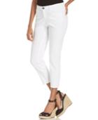 Style & Co. Petite Curvy-fit Embellished Capri Jeans, Bright White Wash