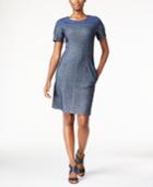 Tommy Hilfiger Faux-suede Denim Sheath Dress