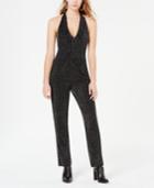 Xoxo Metallic Halter-tie Jumpsuit