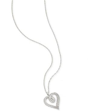 Diamond Heart Pendant Necklace (1/2 Ct. T.w.) In Sterling Silver