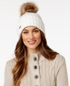 Calvin Klein Ribbed Faux-fur Pom Pom Beanie