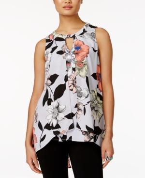 Ny Collection Sleeveless Floral-print Blouse