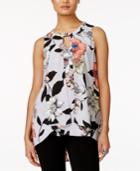 Ny Collection Sleeveless Floral-print Blouse