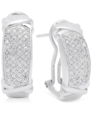 Victoria Townsend Rose-cut Diamond X-hoop Earrings (1/2 Ct. T.w.) In 18k Gold Over Sterling Silver Or Sterling Silver