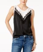 Guess Chara Colorblocked Lace-trim Top