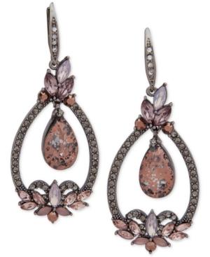 Jenny Packham Hematite-tone Crystal Orbital Drop Earrings